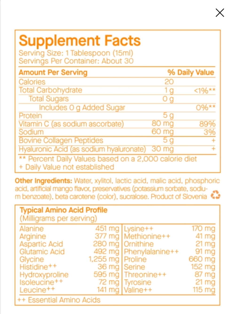 SpoiledChild Mango Flavor Liquid Collagen - Picture 4 of 4